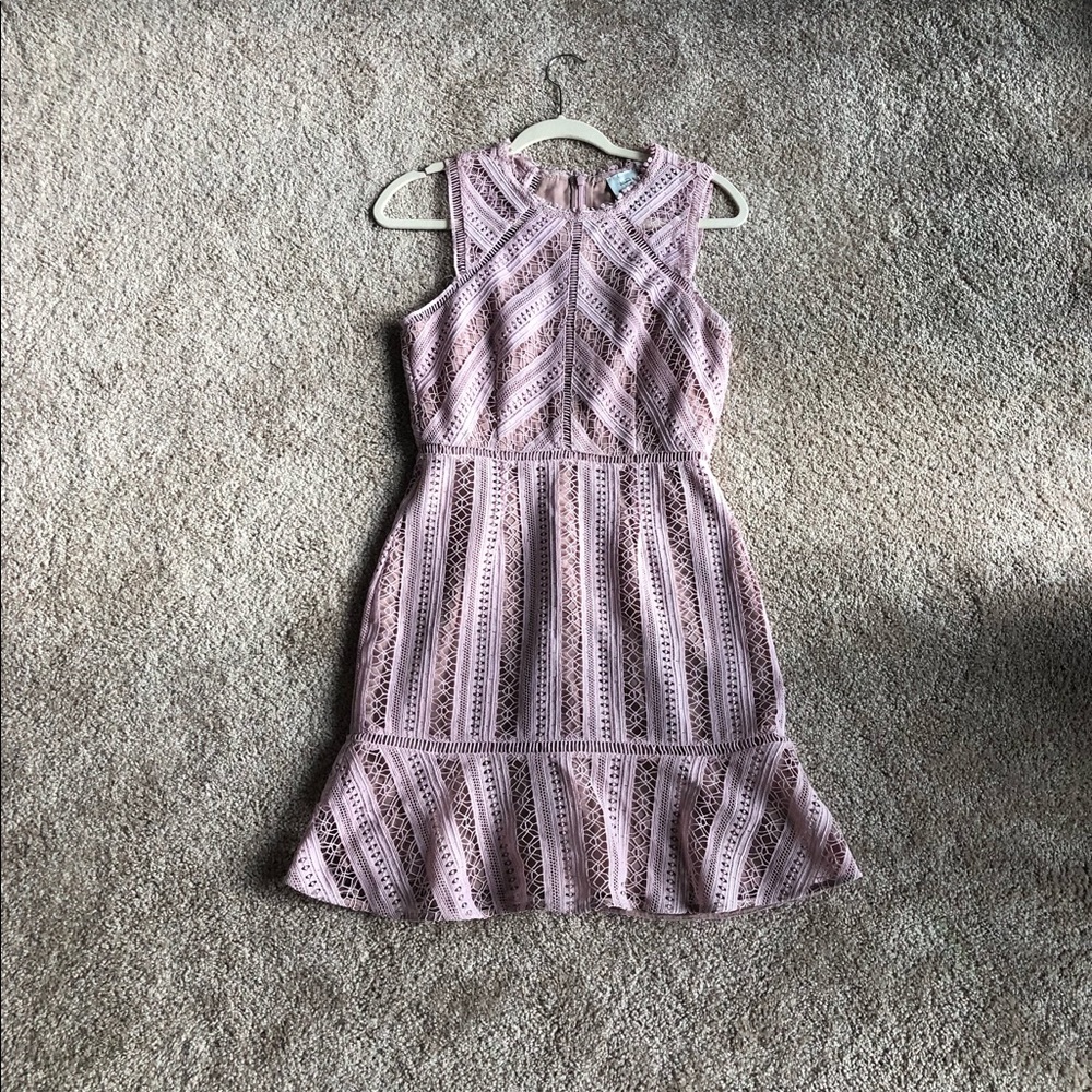 Anthropologie Pink Lace Sleeveless Dress